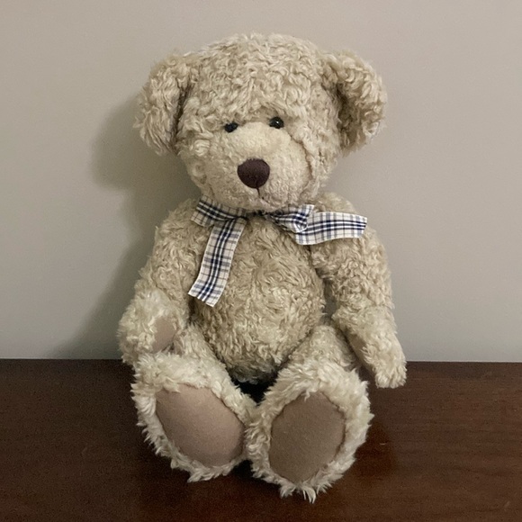 Russ Berrie Tennyson teddy bear plush plaid bow - Picture 1 of 8